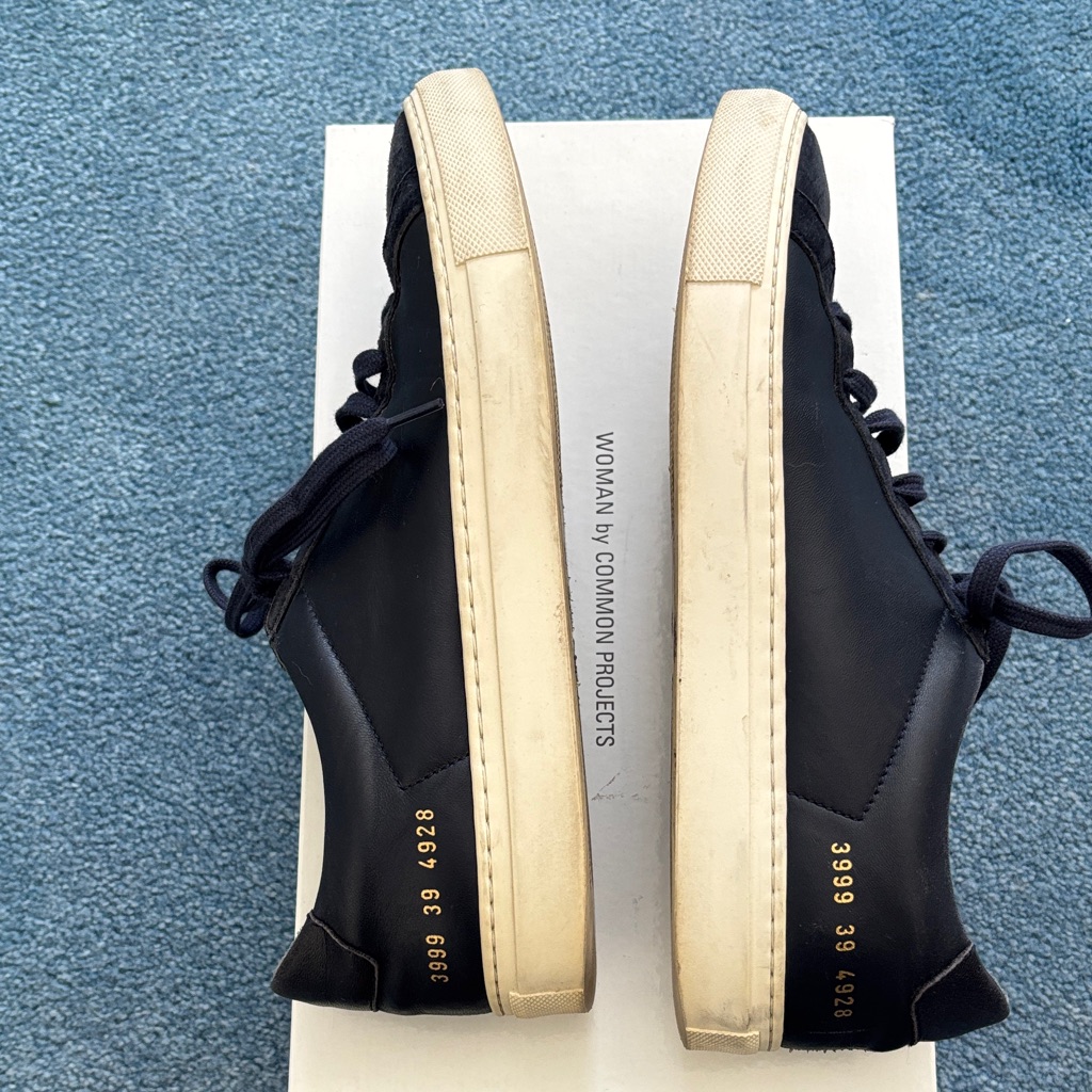 Common Projects Achilles Women Navy Leather Sneakers Us 9 Eur 39 $482
